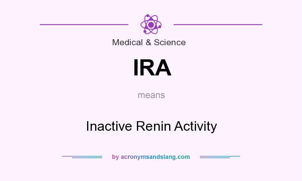 What does IRA mean? It stands for Inactive Renin Activity