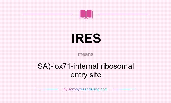 What does IRES mean? It stands for SA)-lox71-internal ribosomal entry site