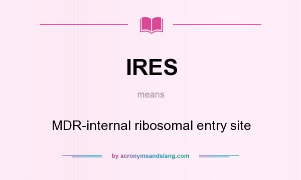 What does IRES mean? It stands for MDR-internal ribosomal entry site