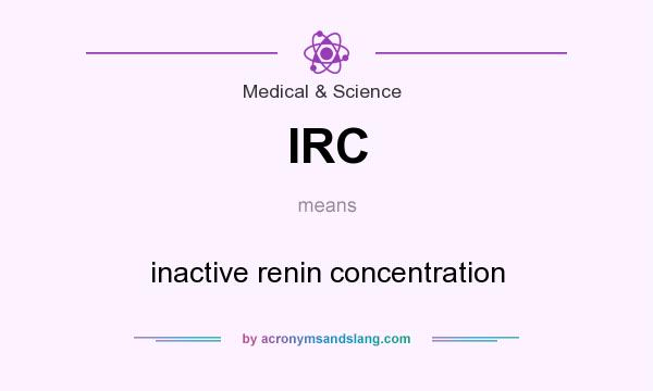 What does IRC mean? It stands for inactive renin concentration