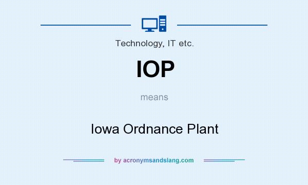 What does IOP mean? It stands for Iowa Ordnance Plant