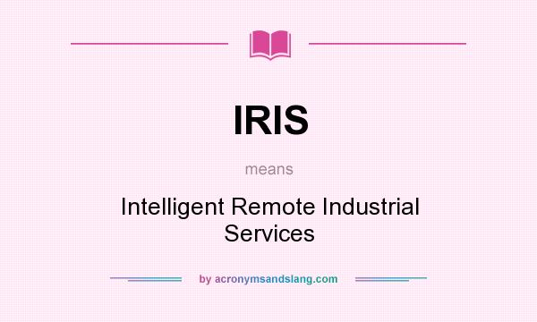What does IRIS mean? It stands for Intelligent Remote Industrial Services