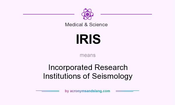 What does IRIS mean? It stands for Incorporated Research Institutions of Seismology