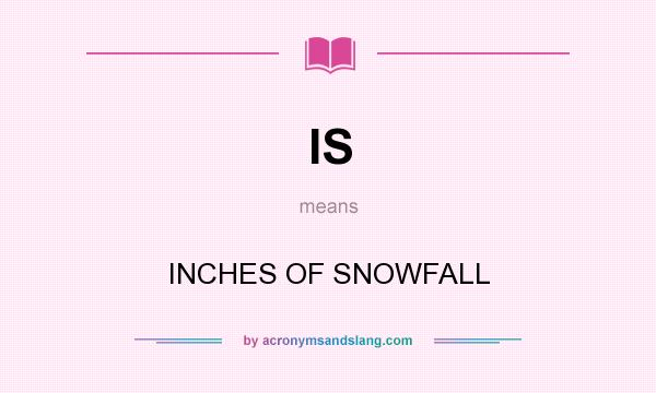 What does IS mean? It stands for INCHES OF SNOWFALL
