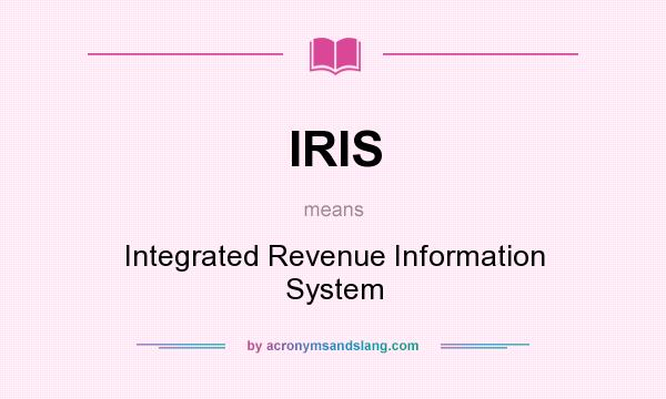 What does IRIS mean? It stands for Integrated Revenue Information System