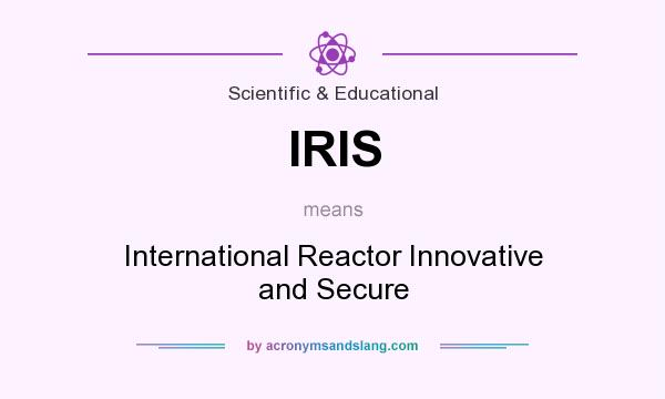 What does IRIS mean? It stands for International Reactor Innovative and Secure