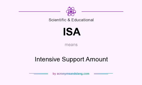 What does ISA mean? It stands for Intensive Support Amount