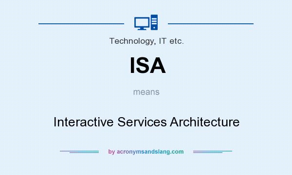 What does ISA mean? It stands for Interactive Services Architecture