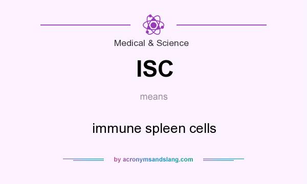 What does ISC mean? It stands for immune spleen cells
