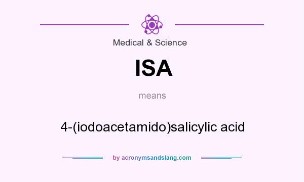 What does ISA mean? It stands for 4-(iodoacetamido)salicylic acid