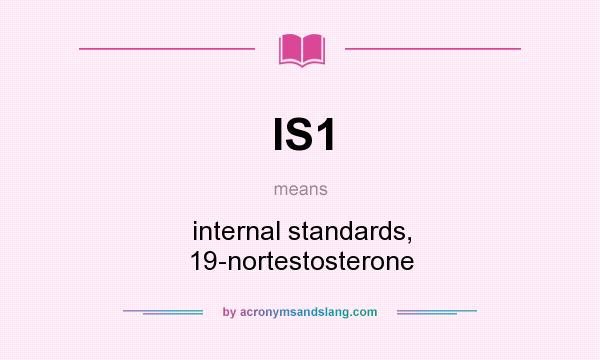 What does IS1 mean? It stands for internal standards, 19-nortestosterone