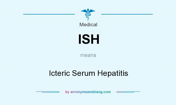 What does ISH mean? It stands for Icteric Serum Hepatitis