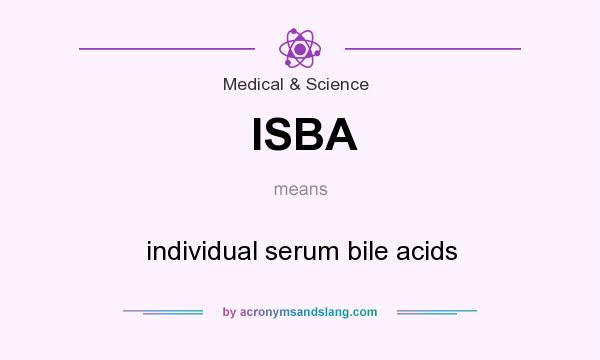 What does ISBA mean? It stands for individual serum bile acids