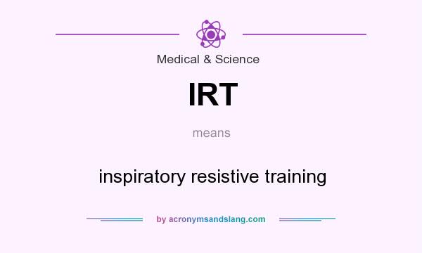 What does IRT mean? It stands for inspiratory resistive training