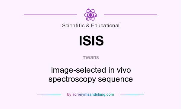 What does ISIS mean? It stands for image-selected in vivo spectroscopy sequence