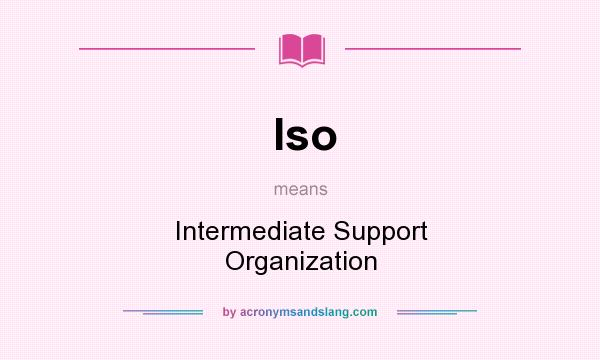 What does Iso mean? It stands for Intermediate Support Organization