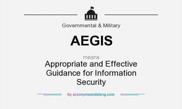 What does AEGIS mean? It stands for Appropriate and Effective Guidance for Information Security