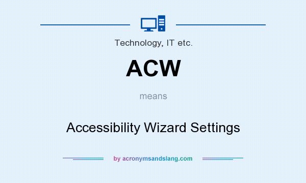 What does ACW mean? It stands for Accessibility Wizard Settings