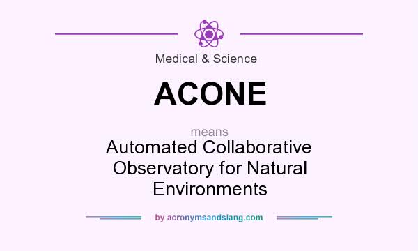 What does ACONE mean? It stands for Automated Collaborative Observatory for Natural Environments