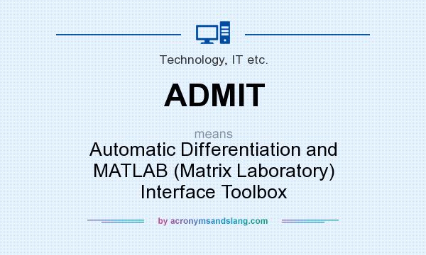 What does ADMIT mean? It stands for Automatic Differentiation and MATLAB (Matrix Laboratory) Interface Toolbox