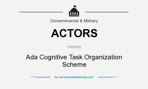What does ACTORS mean? It stands for Ada Cognitive Task Organization Scheme