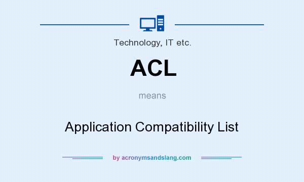 What does ACL mean? It stands for Application Compatibility List