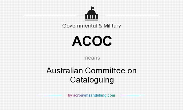 What does ACOC mean? It stands for Australian Committee on Cataloguing