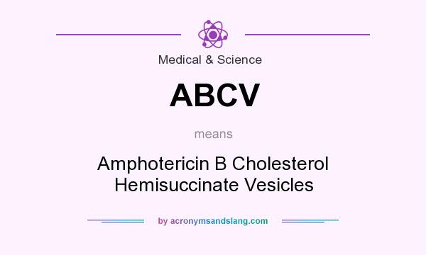 What does ABCV mean? It stands for Amphotericin B Cholesterol Hemisuccinate Vesicles