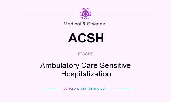 What does ACSH mean? It stands for Ambulatory Care Sensitive Hospitalization