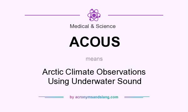 What does ACOUS mean? It stands for Arctic Climate Observations Using Underwater Sound