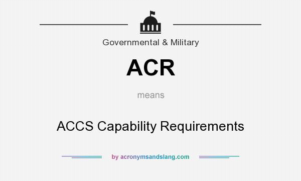 What does ACR mean? It stands for ACCS Capability Requirements