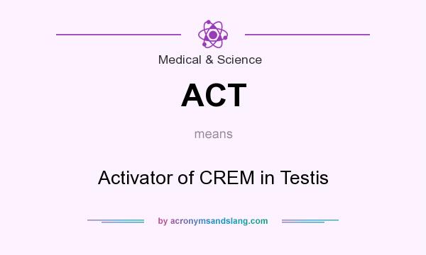 What does ACT mean? It stands for Activator of CREM in Testis