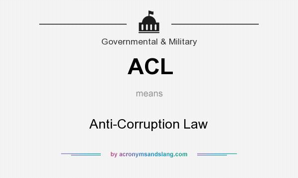 What does ACL mean? It stands for Anti-Corruption Law