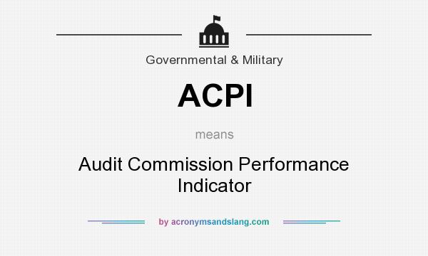 What does ACPI mean? It stands for Audit Commission Performance Indicator