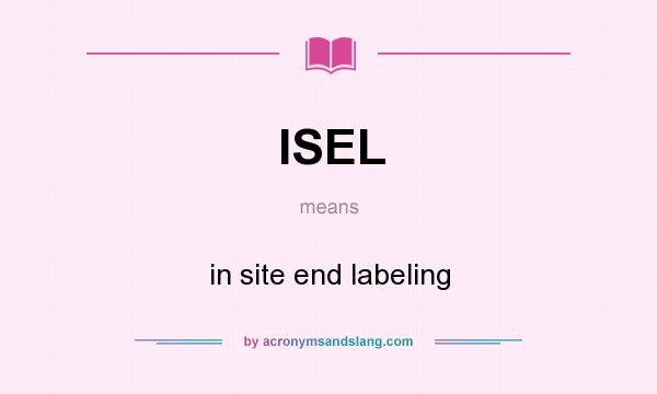 What does ISEL mean? It stands for in site end labeling