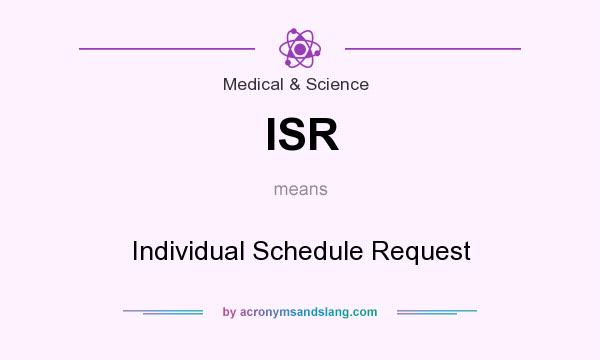 What does ISR mean? It stands for Individual Schedule Request
