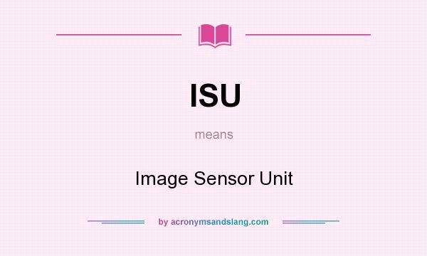 What does ISU mean? It stands for Image Sensor Unit