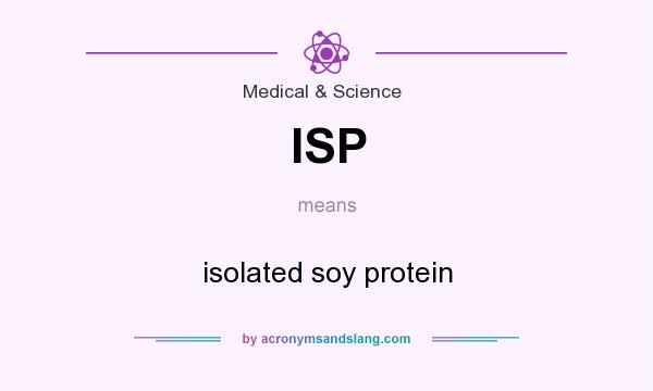 What does ISP mean? It stands for isolated soy protein