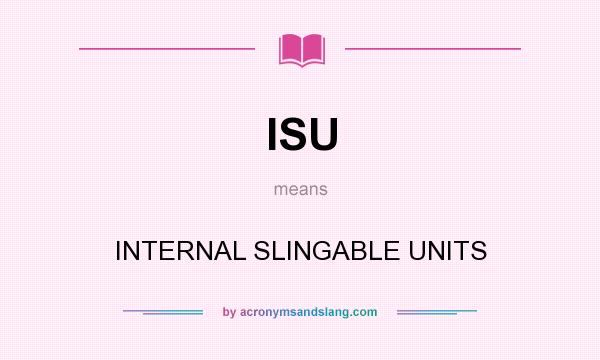 What does ISU mean? It stands for INTERNAL SLINGABLE UNITS