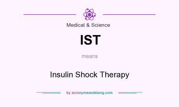 What does IST mean? It stands for Insulin Shock Therapy