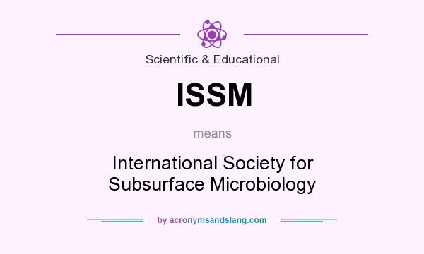 What does ISSM mean? It stands for International Society for Subsurface Microbiology