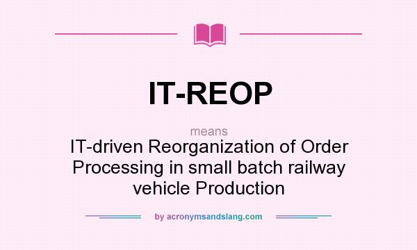 What does IT-REOP mean? It stands for IT-driven Reorganization of Order Processing in small batch railway vehicle Production