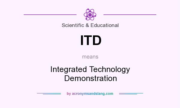 What does ITD mean? It stands for Integrated Technology Demonstration