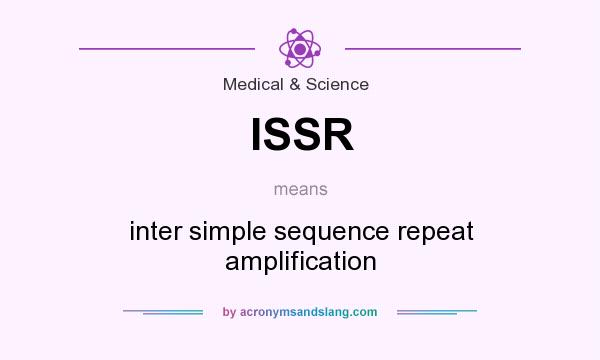 What does ISSR mean? It stands for inter simple sequence repeat amplification