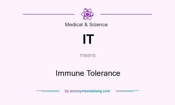 What does IT mean? It stands for Immune Tolerance