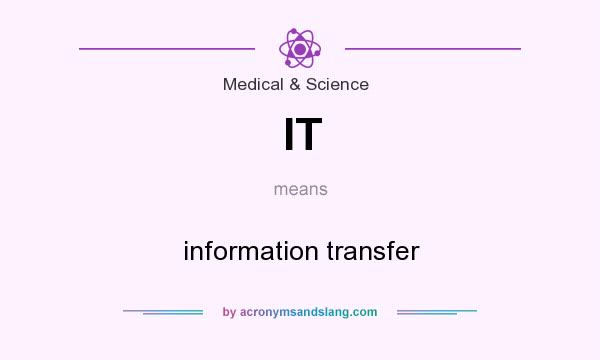 What does IT mean? It stands for information transfer