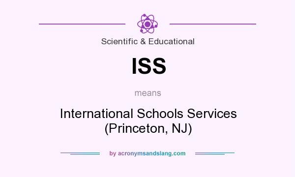 What does ISS mean? It stands for International Schools Services (Princeton, NJ)