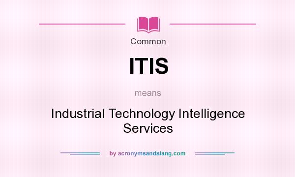 What does ITIS mean? It stands for Industrial Technology Intelligence Services