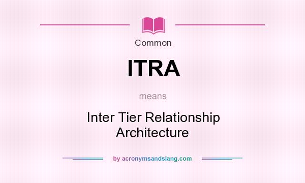 What does ITRA mean? It stands for Inter Tier Relationship Architecture