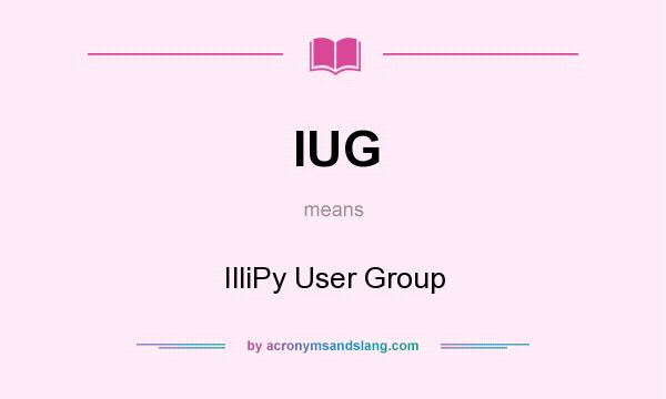 What does IUG mean? It stands for IlliPy User Group
